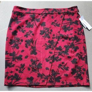 Womens Liz Claiborne Burgundy Floral Skirt 14